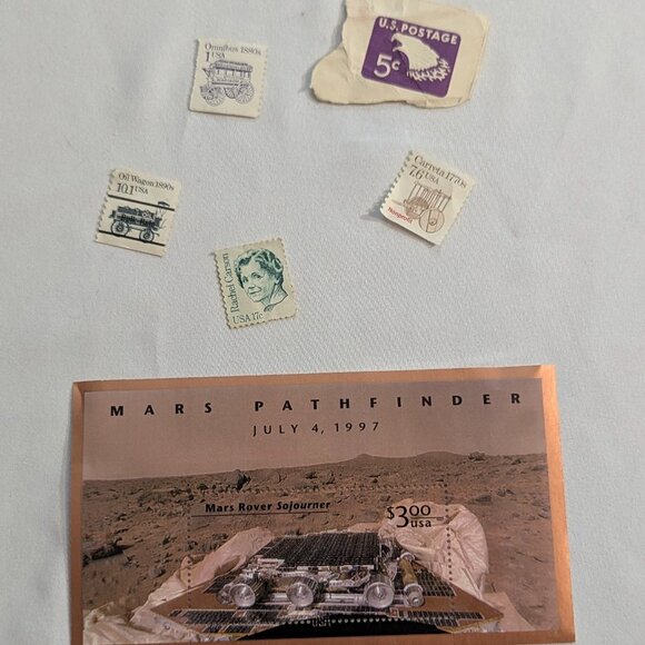 Random Old United States Postal Stamps, Non-Denominated and 1¢ -13¢ and $3 Group - Picture 11 of 13